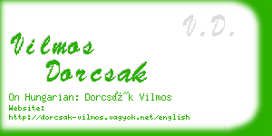 vilmos dorcsak business card